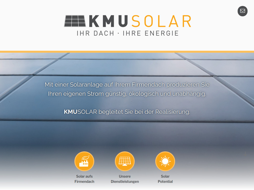 Website von KMU Solar GmbH in Ersigen