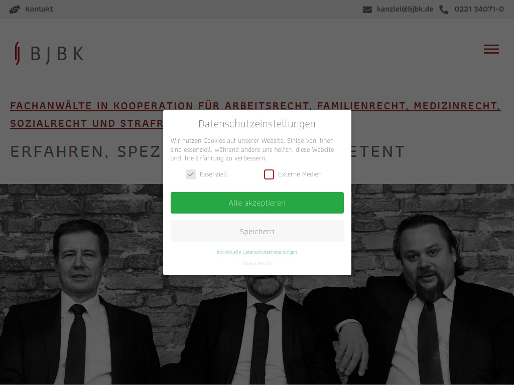 Website von BJBK in Köln