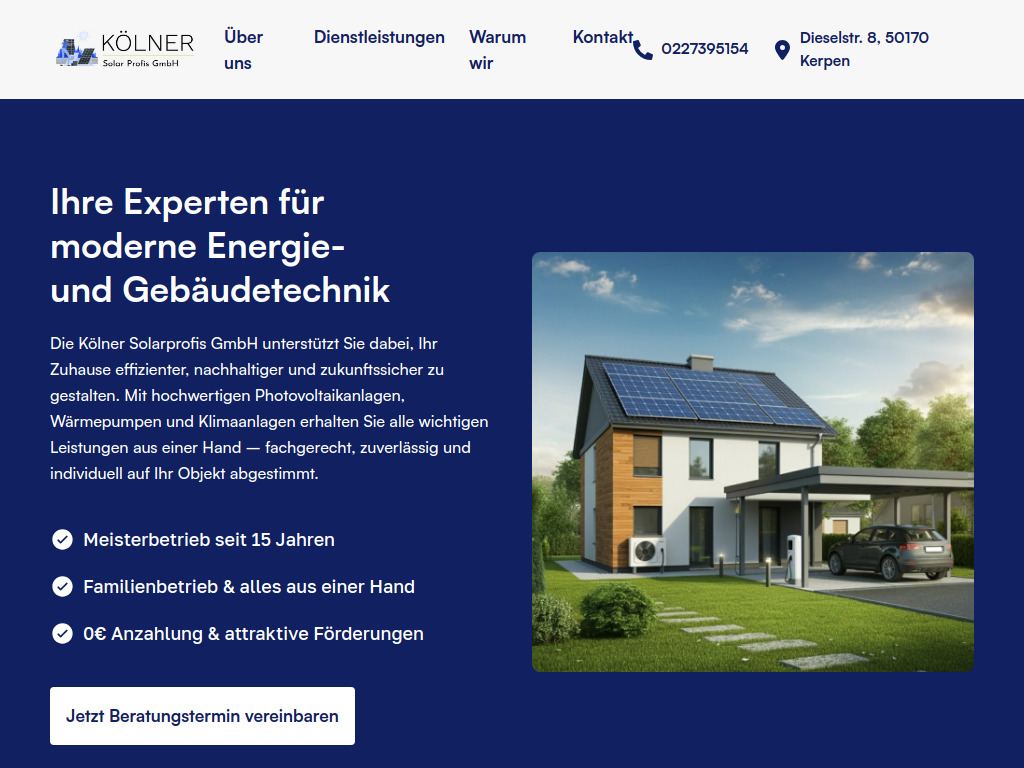 Website von Kölner Solar Profis GmbH