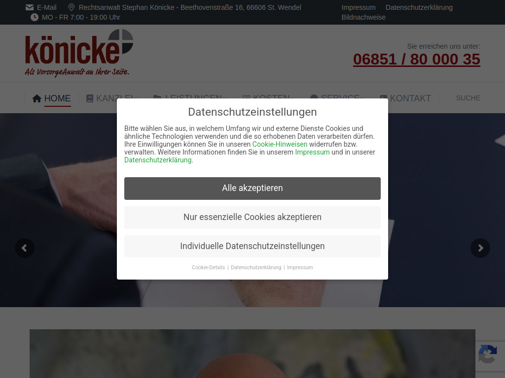 Website von Rechtsanwalt Stephan Könicke in St. Wendel