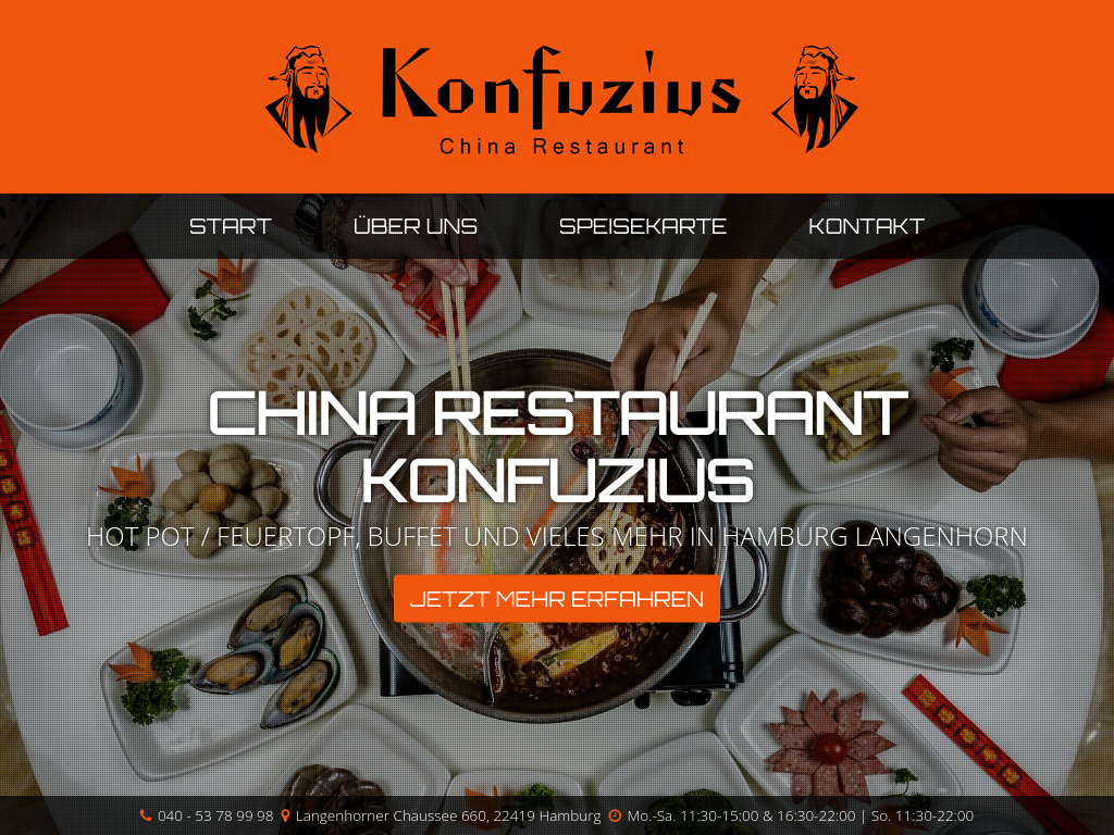 Website von China Restaurant Konfuzius in Hamburg