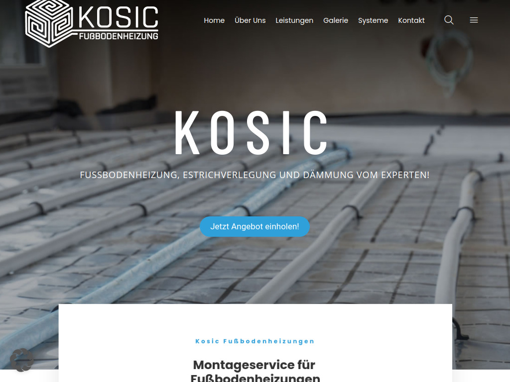 Website von KOSIC Fußbodenheizung in Mönchengladbach