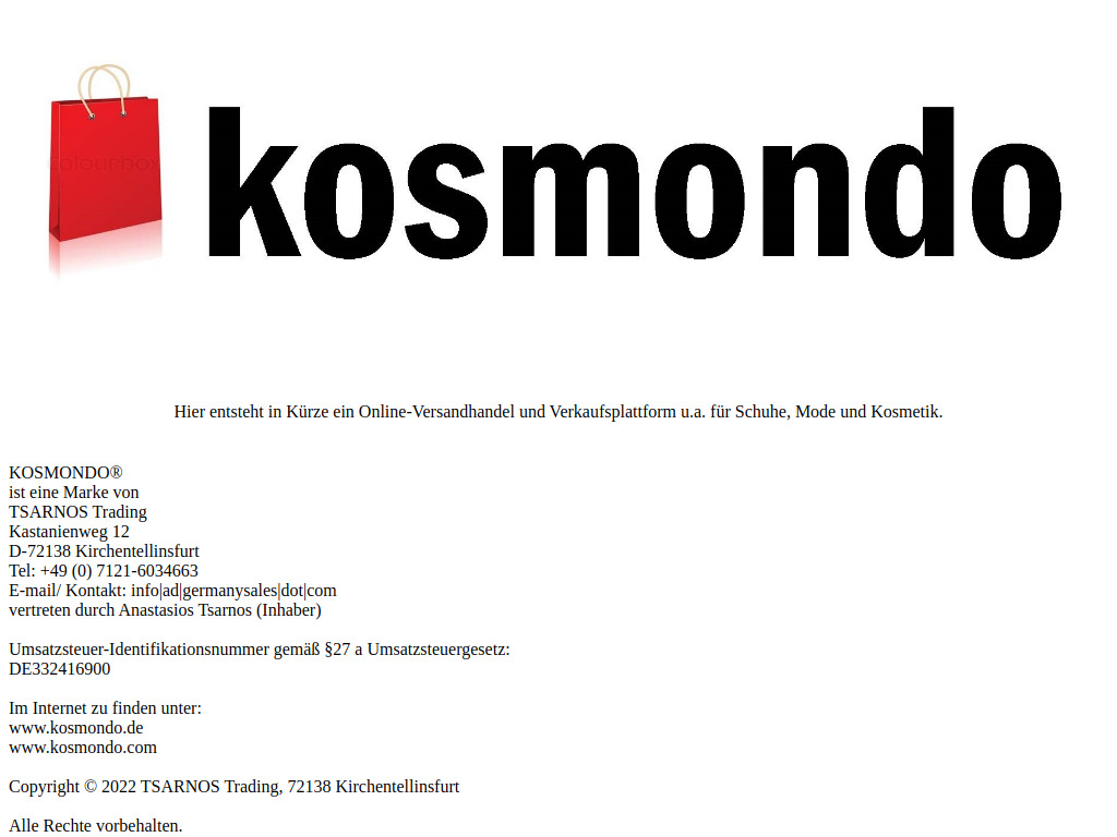 Website von TSARNOS Trading in Kirchentellinsfurt