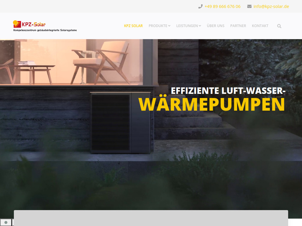 Website von Kompetenzzentrum gebäudeintegrierte Solarsysteme GmbH in Unterhaching