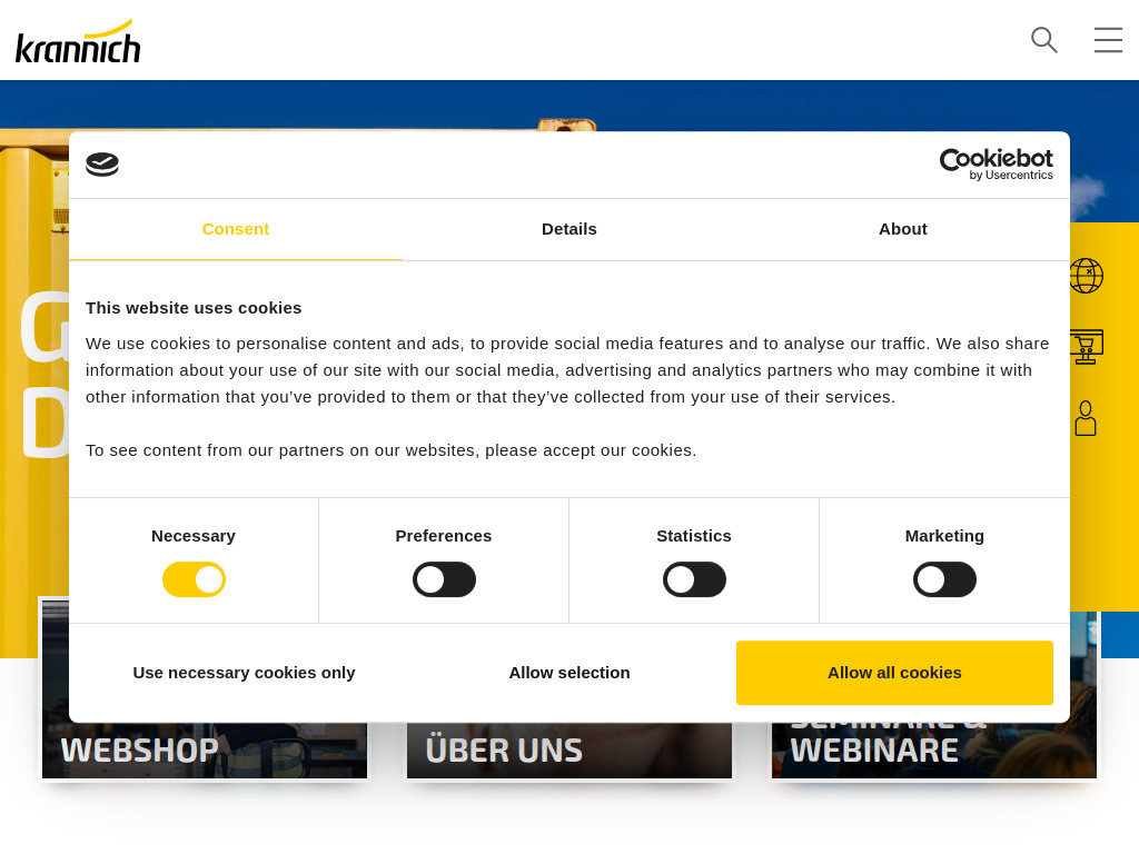 Website von Krannich Solar Schweiz: Ihr PV Großhändler rund um Photovoltaik in Spreitenbach