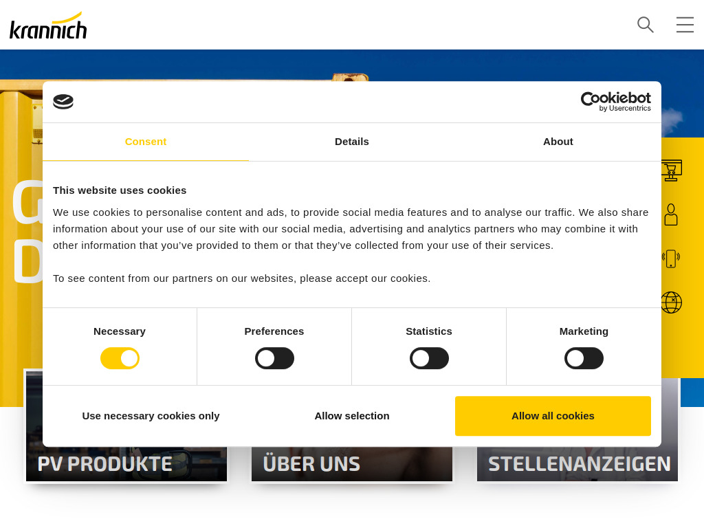 Website von Krannich Solar Deutschland: Ihr PV Großhändler rund um Photovoltaik in Hagen