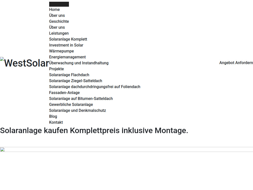 Website von WestSolar in Köln