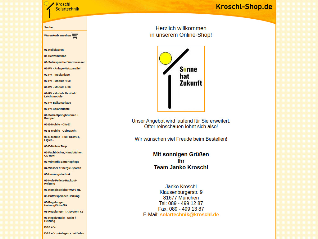 Website von Janko Kroschl in München