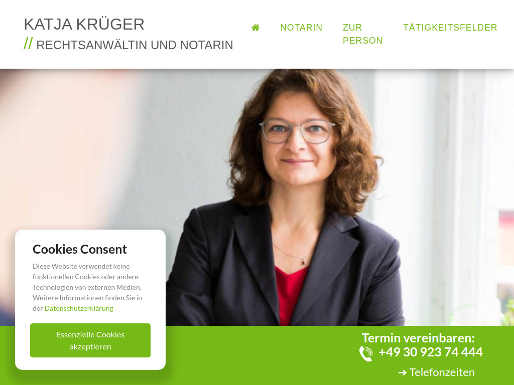 Website von Katja Krüger - Rechtsanwältin und Notarin - Berlin in Berlin