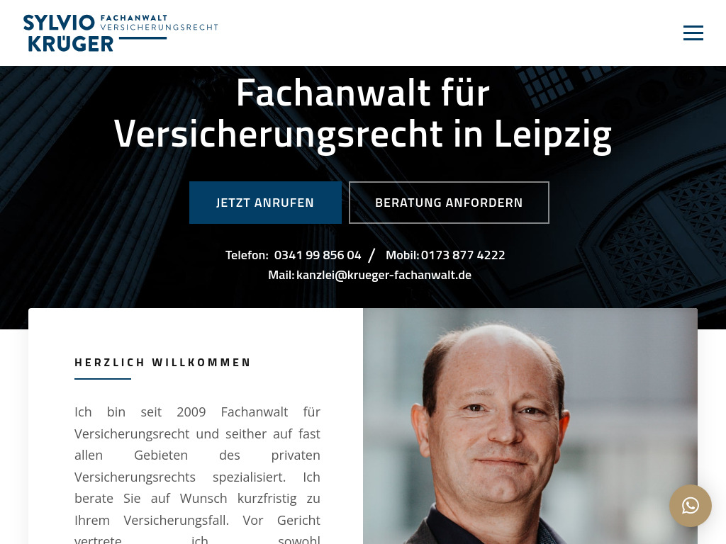 Website von Kanzlei Krüger in Leipzig
