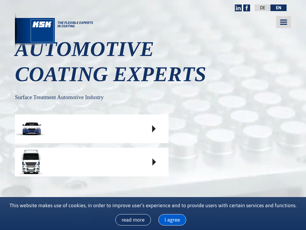 Website von KSK Industrielackierungen GmbH & Co. KG in Geilenkirchen