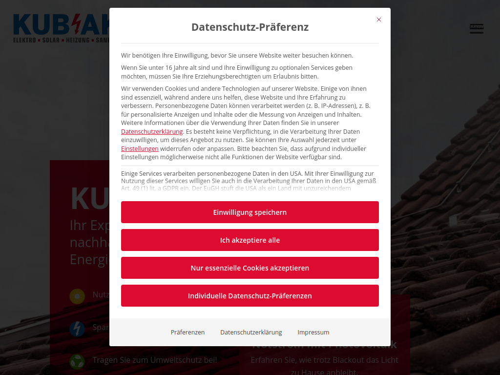 Website von Handwerksbetrieb Johannes Kubiak in Detmold