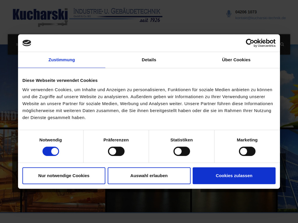 Website von Industrie- und Gebäudetechnik Kucharski GmbH & Co. KG in Stuhr