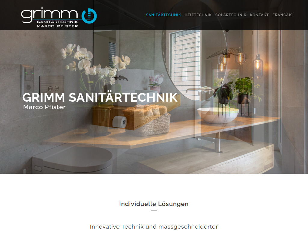 Website von Grimm Sanitärtechnik GmbH in Gerolfingen