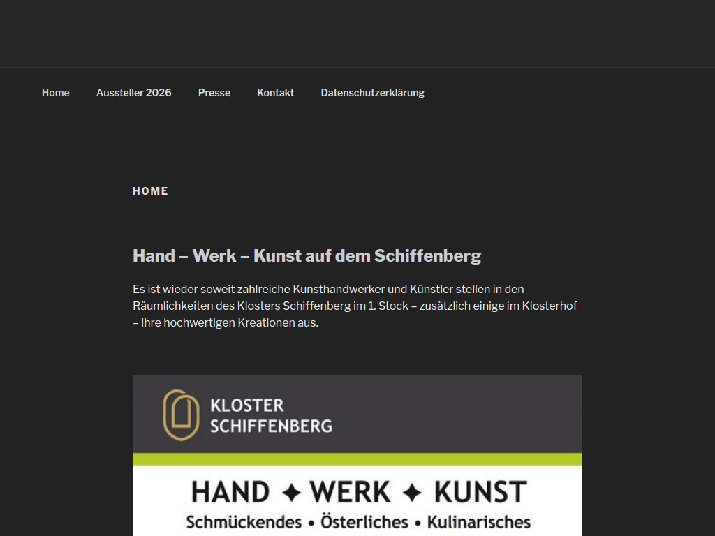 Website von Hand-Werk-Kunst e.V. in Wölfersheim