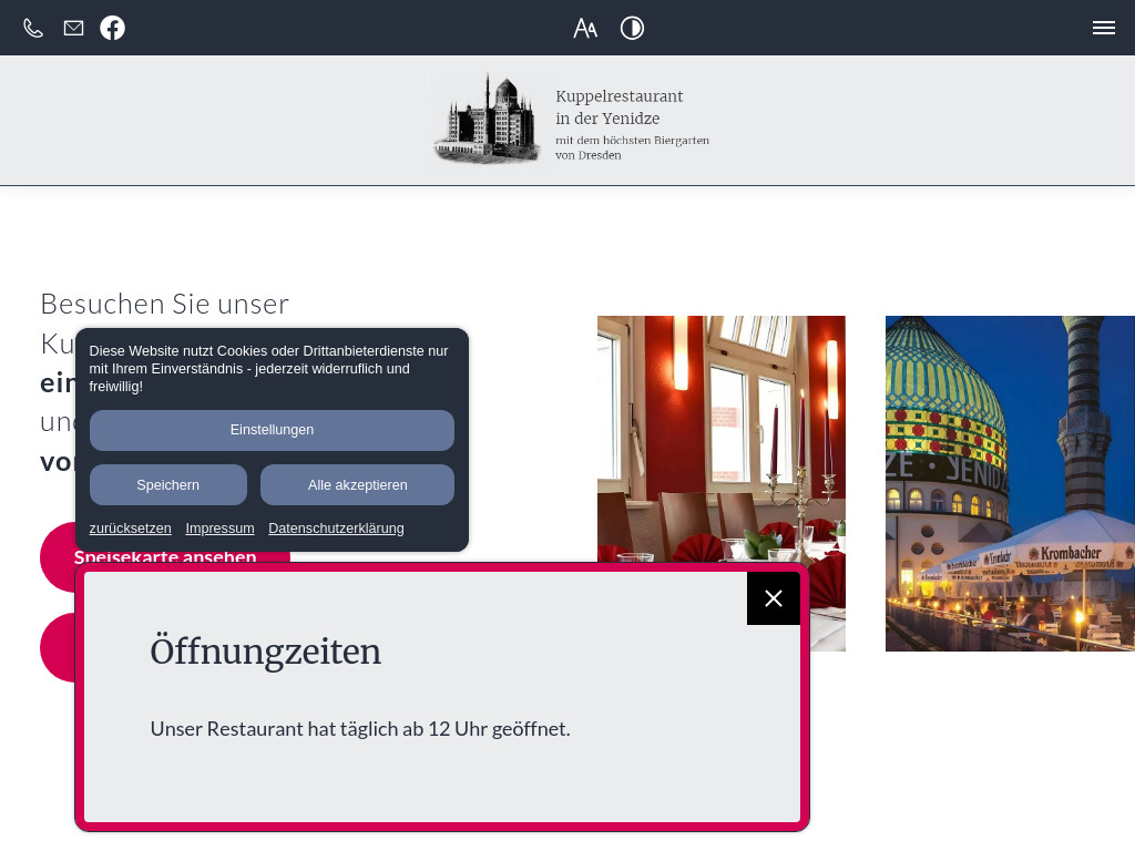 Website von Oe's Gastronomiebetriebsgesellschaft mbH in Dresden