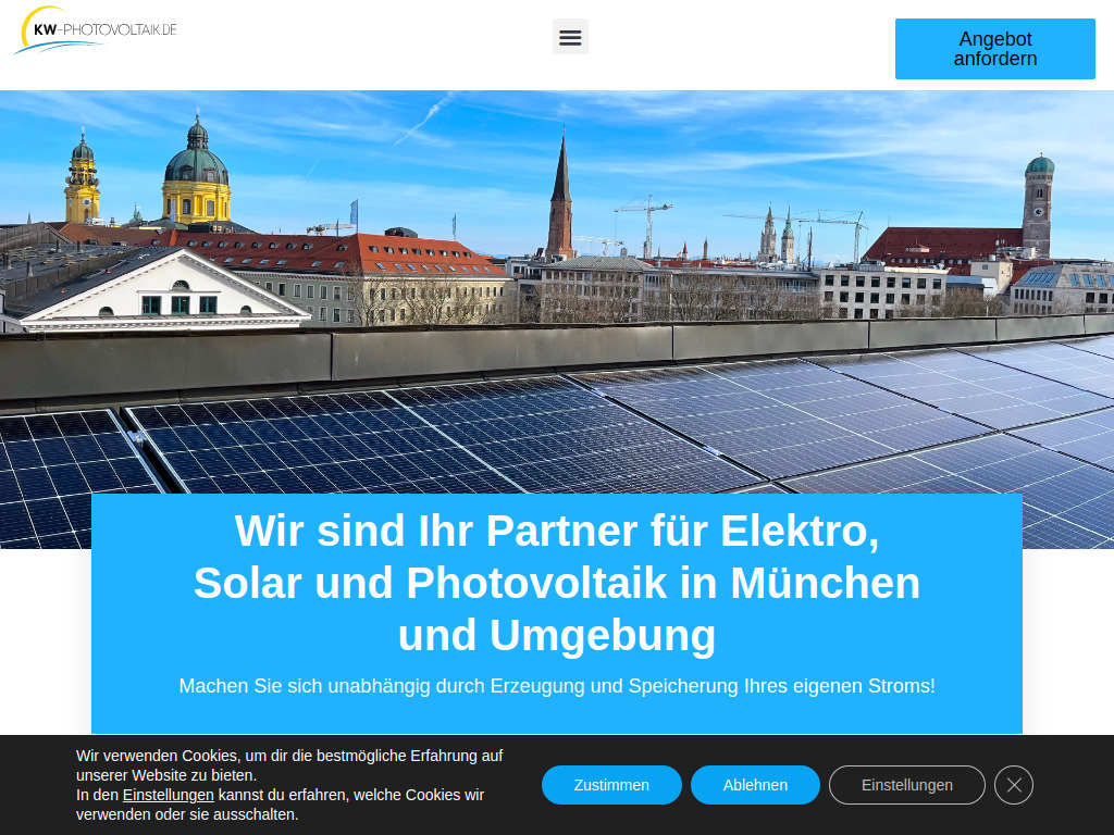 Website von KW Projekt und Handel GmbH in München