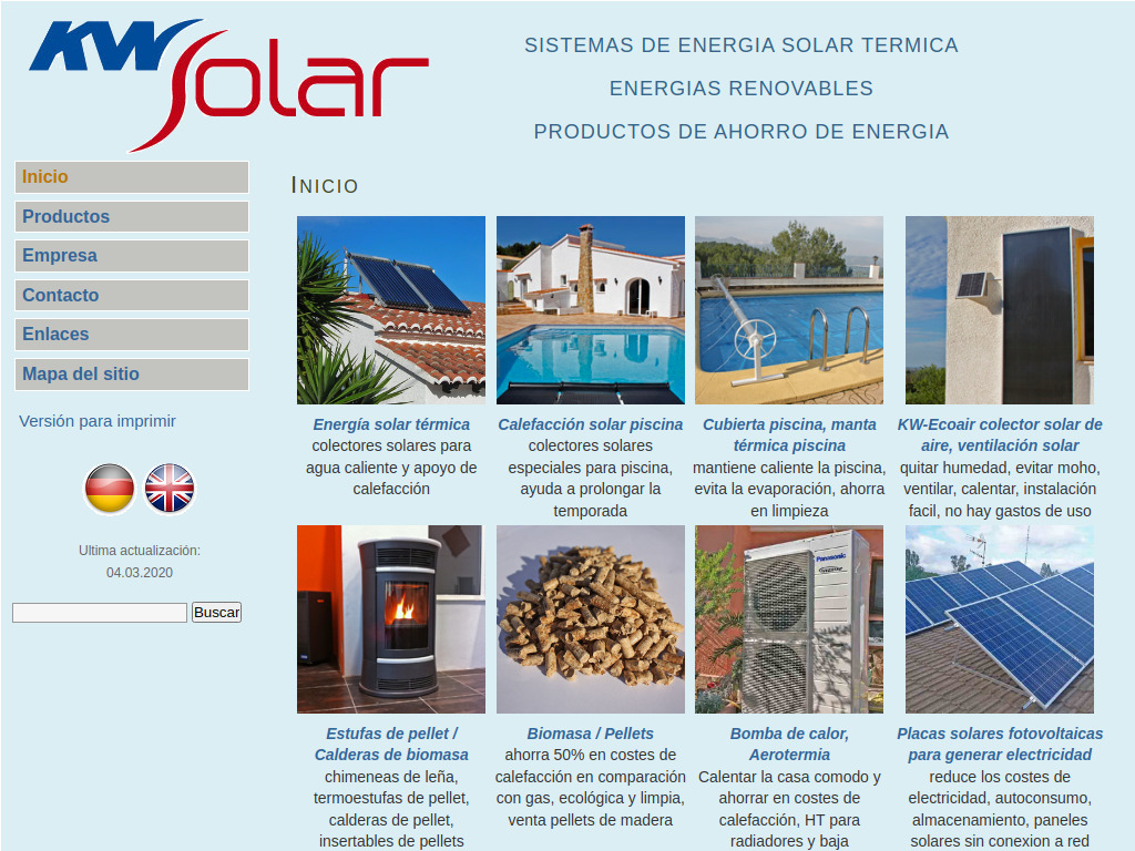 Website von KW Solar in Teulada