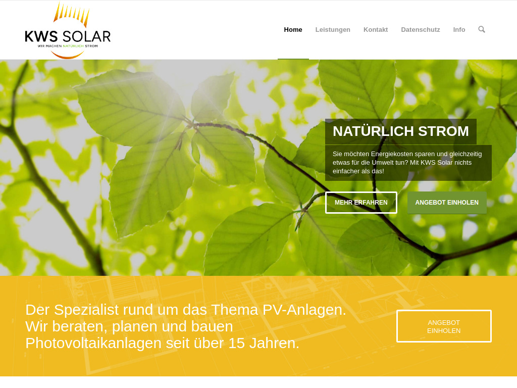 Website von KWS Solar GmbH in Neukirch
