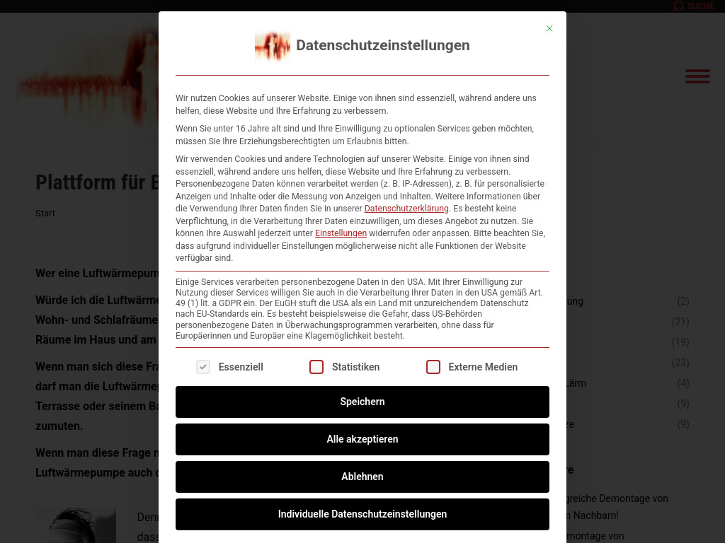 Website von Informationskreis tieffrequenter Schall im Wohnumfeld e.V. in Eppingen