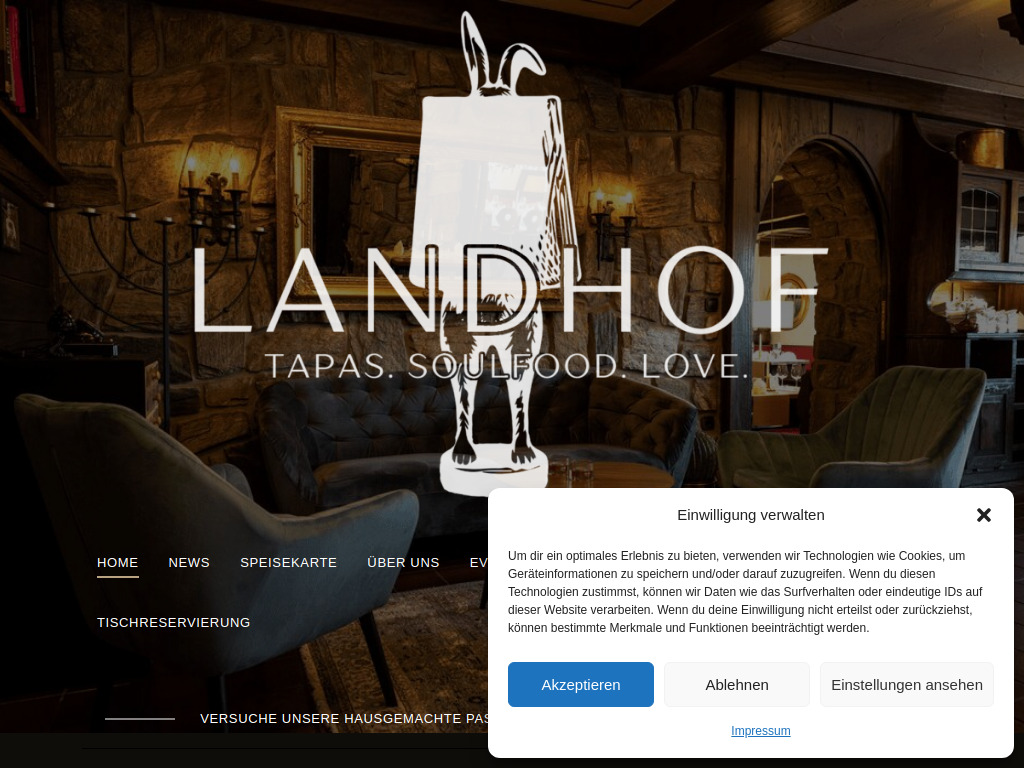 Website von Restaurant Landhof in Oftersheim