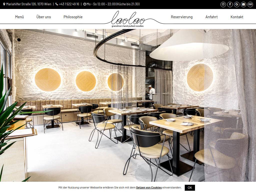 Website von Qiu & Hu Gastronomie und Holding GmbH in Wien