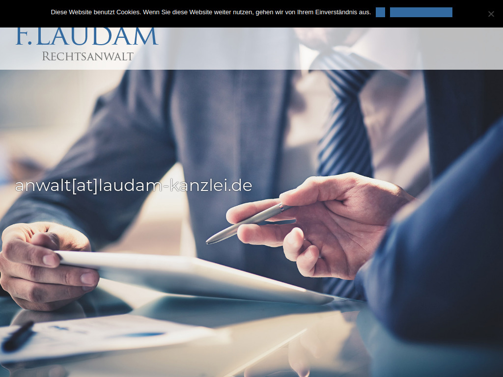Website von Rechtsanwalt Frank Laudam in Bayreuth