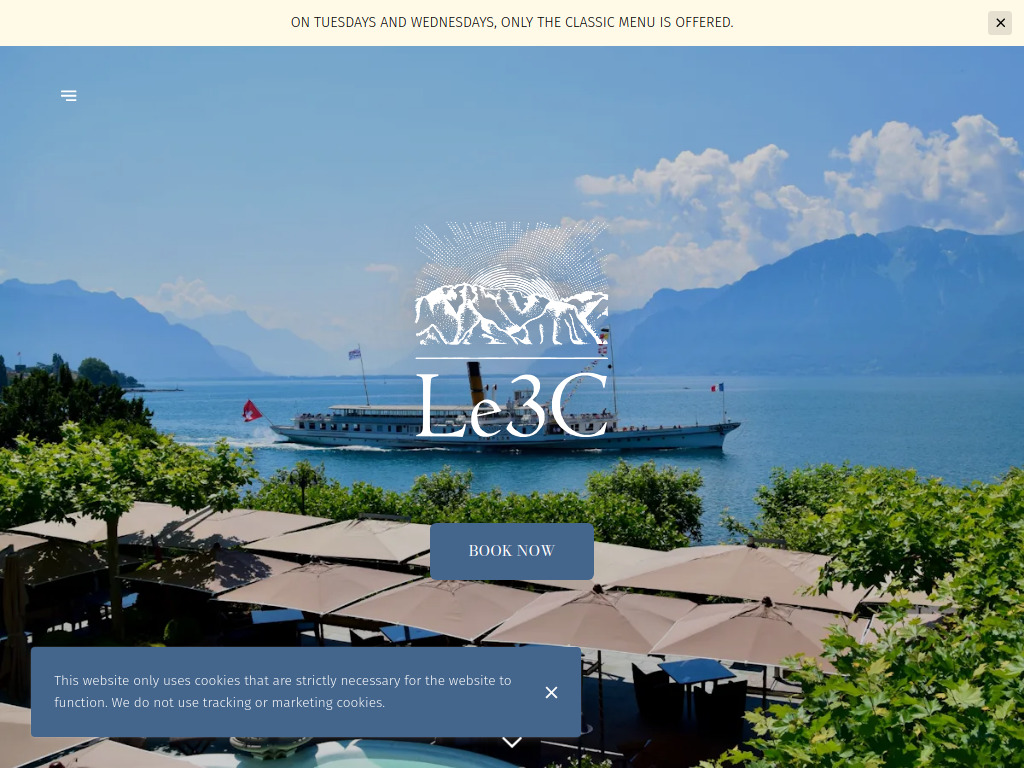 Website von Le 3C restaurant in Vevey