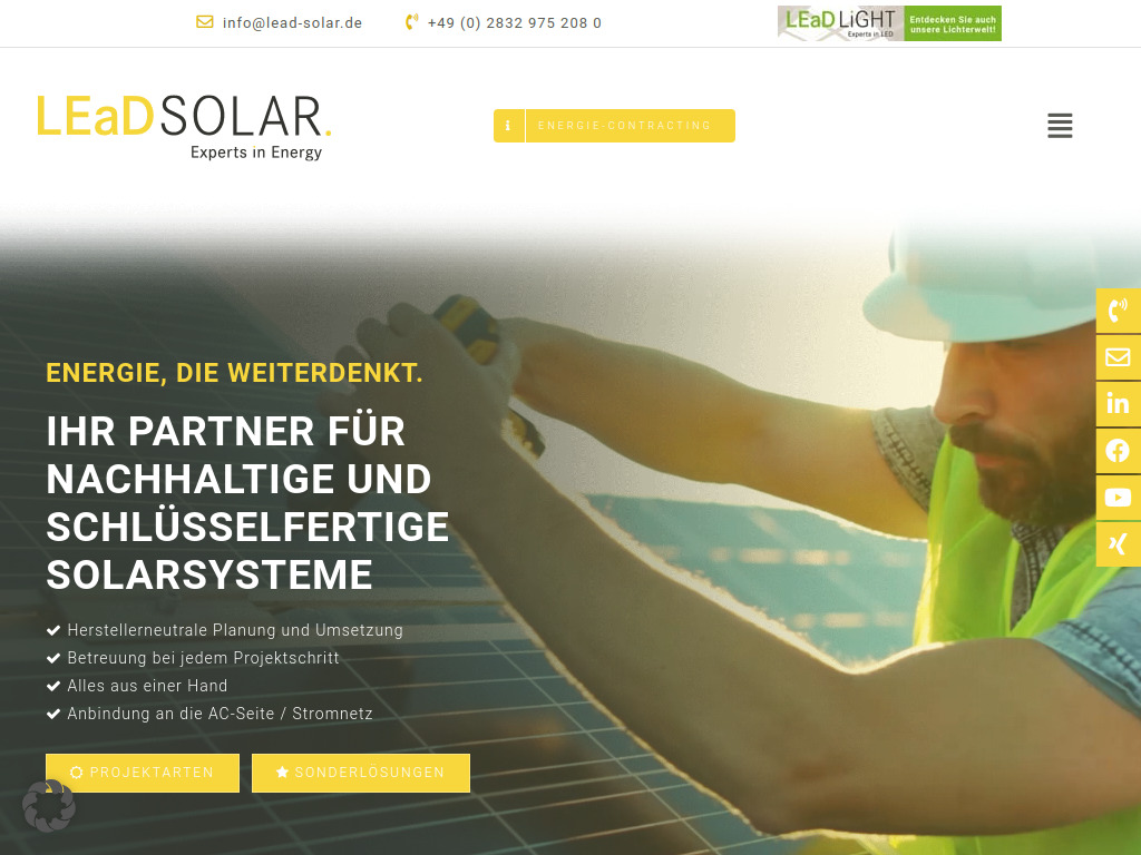 Website von LEaD Light GmbH in Kevelaer