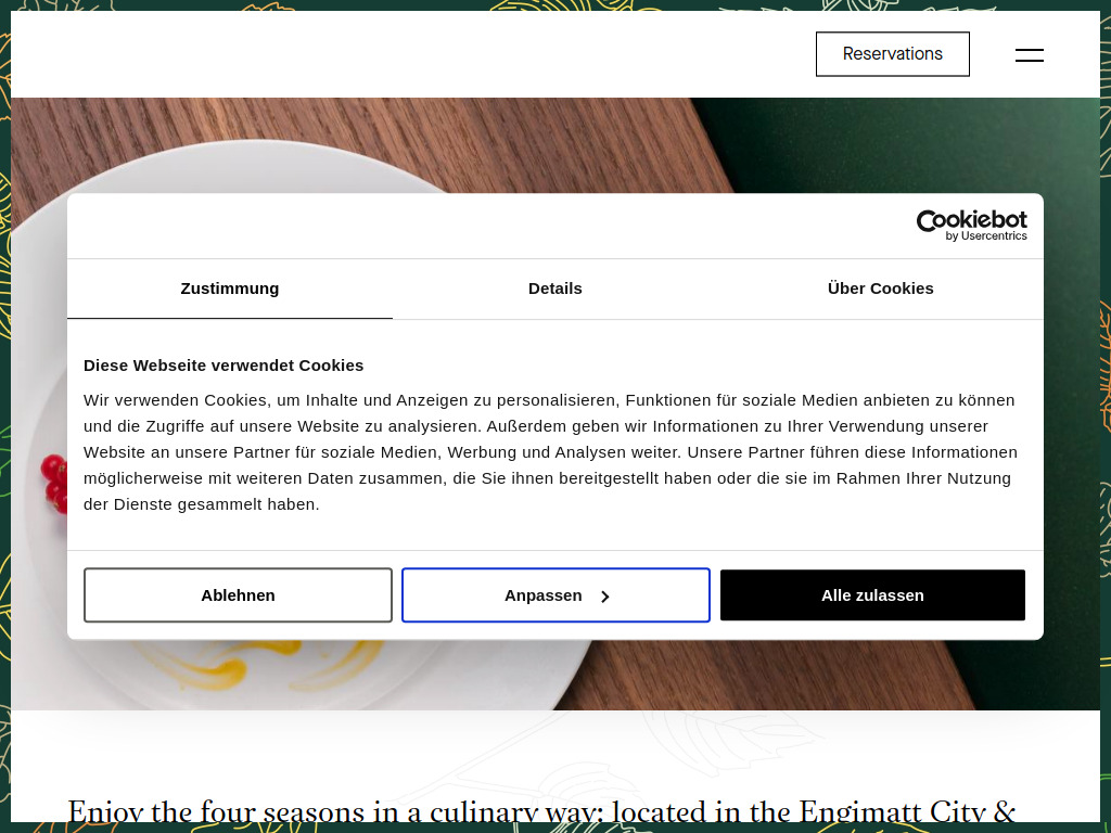 Website von Leafs Restaurant in Zürich