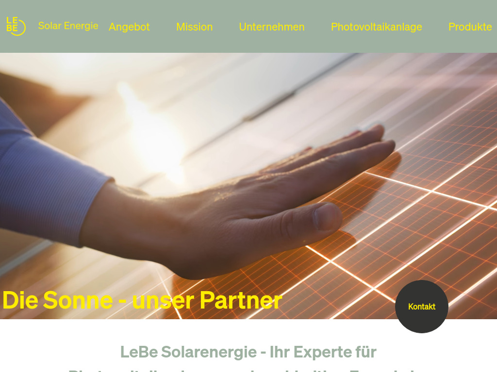 Website von LeBe Solarenergie GmbH in Rödermark