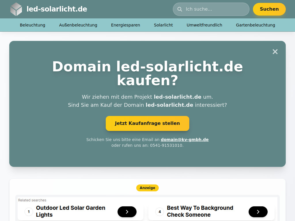 Website von led-solarlicht.de in Lithium-Ionen-Akku