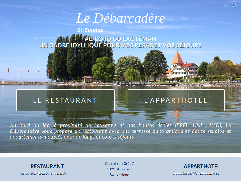 Website von Le Débarcadère in St-Sulpice