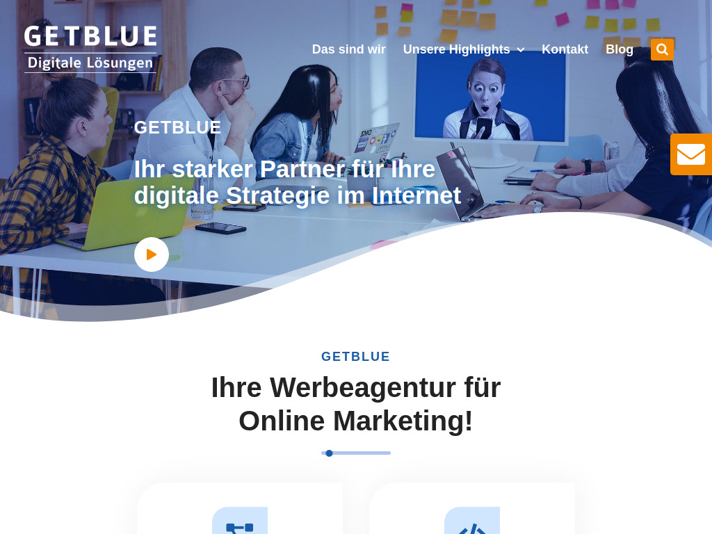 Website von GETBLUE GmbH in Heilbronn