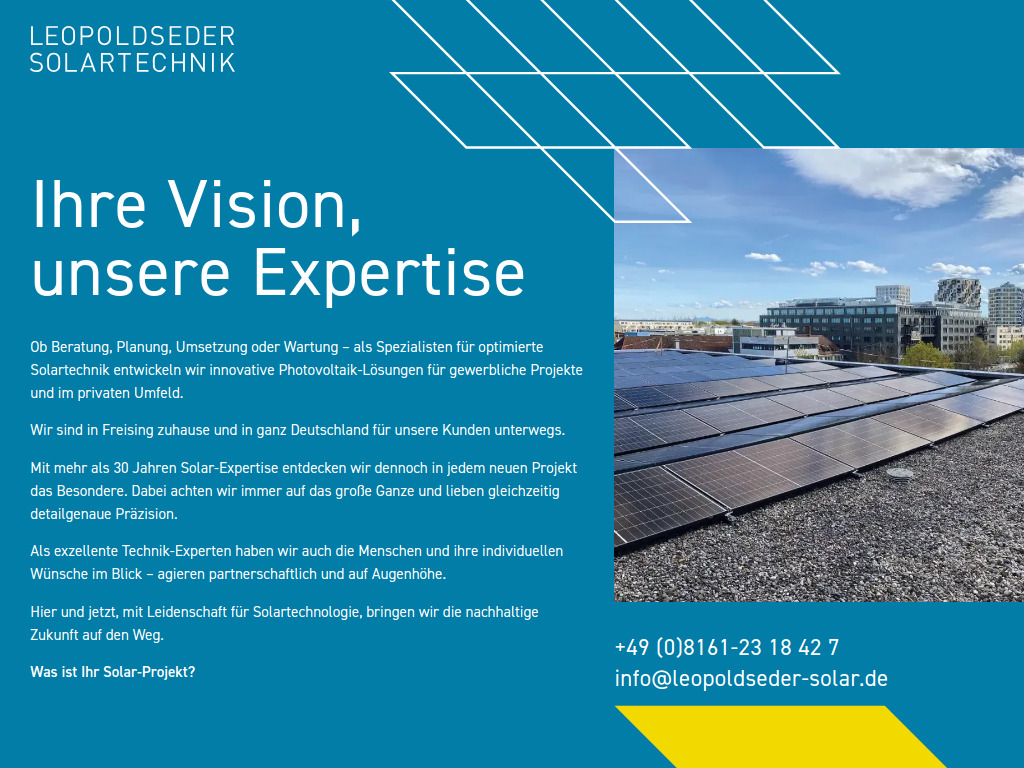 Website von Leopoldseder Solar GmbH in Freising