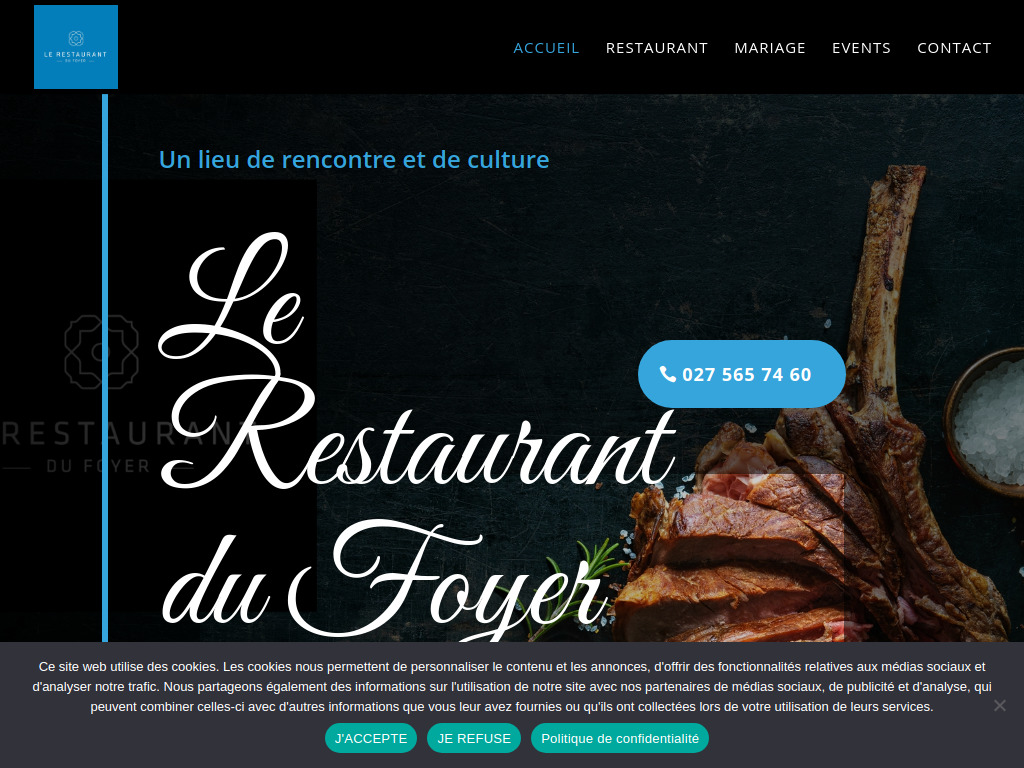Website von Le Restaurant du Foyer - Sierre - Accueil in Sierre