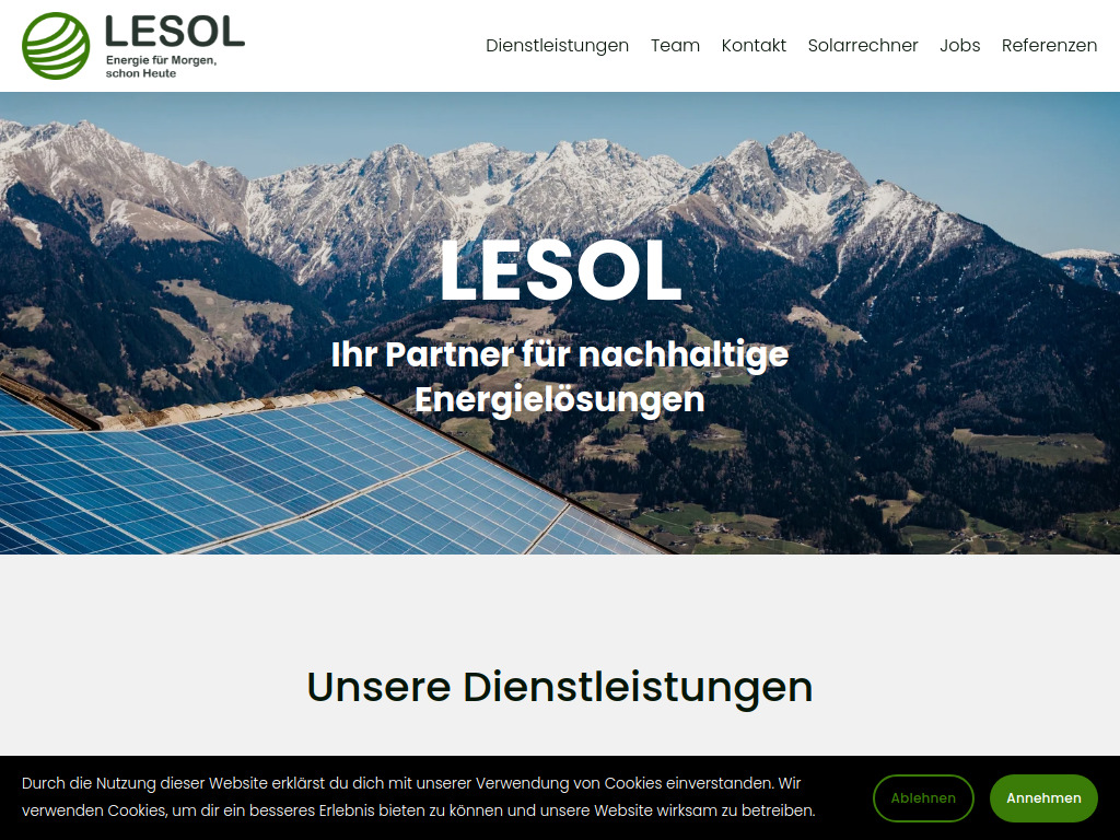 Website von LESOL GmbH in St. Pelagiberg