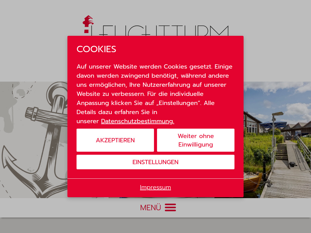 Website von Leuchtturm Restaurant in Glücksburg