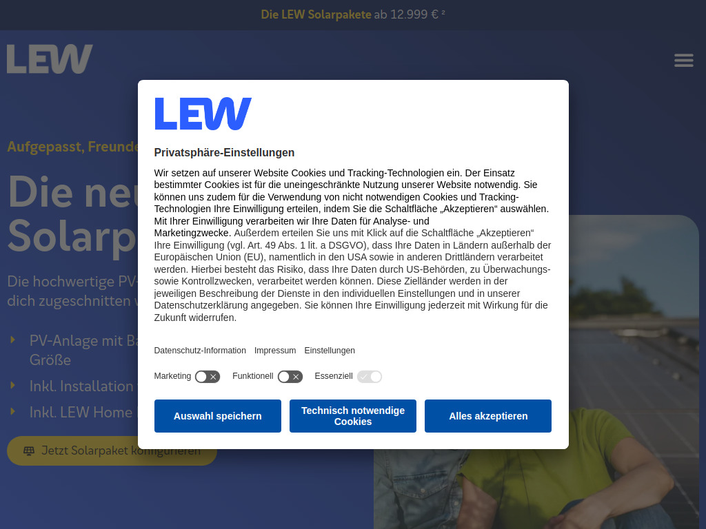Website von Lechwerke AG in Augsburg
