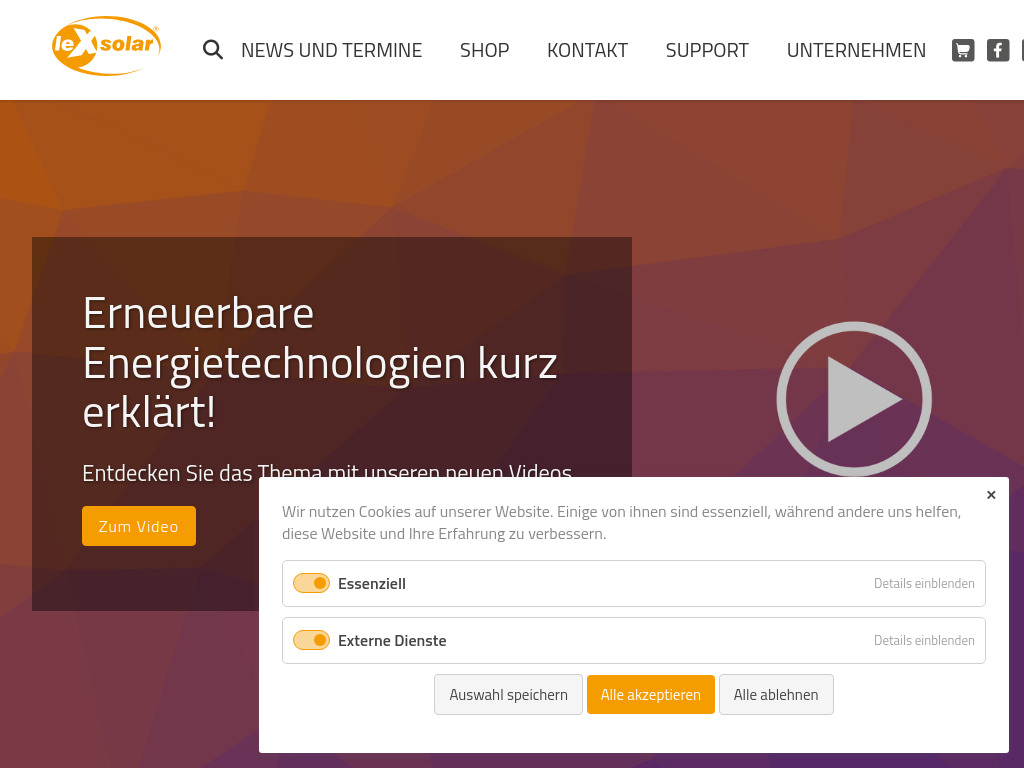 Website von leXsolar GmbH in Dresden