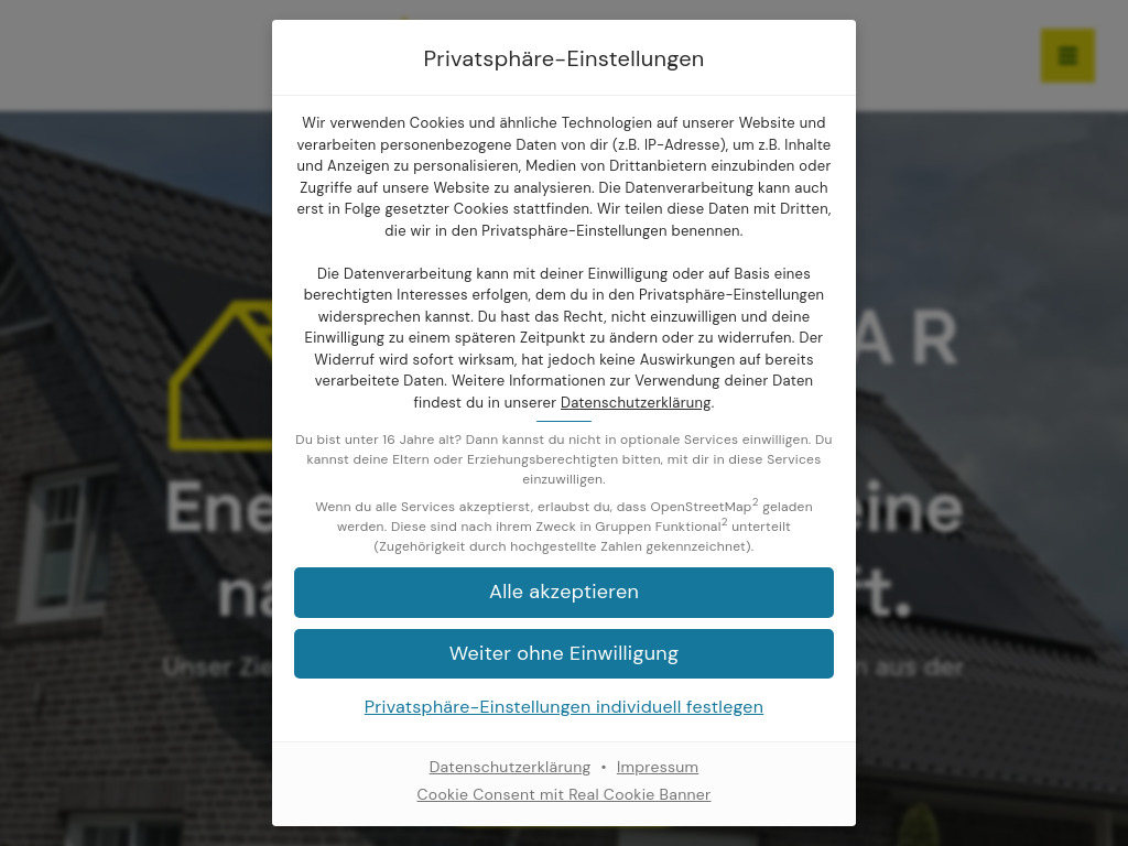 Website von L&H Solar GmbH in Brockum
