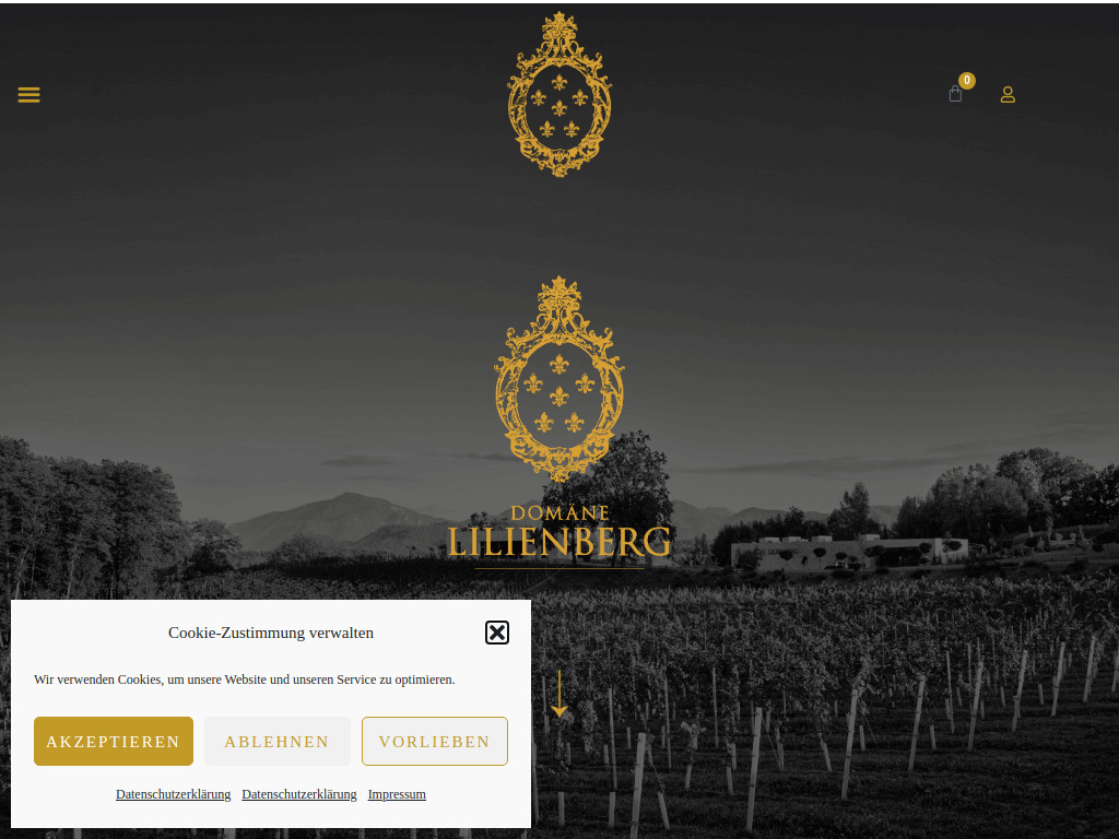 Website von Domäne Lilienberg Weinbau GmbH in Tainach