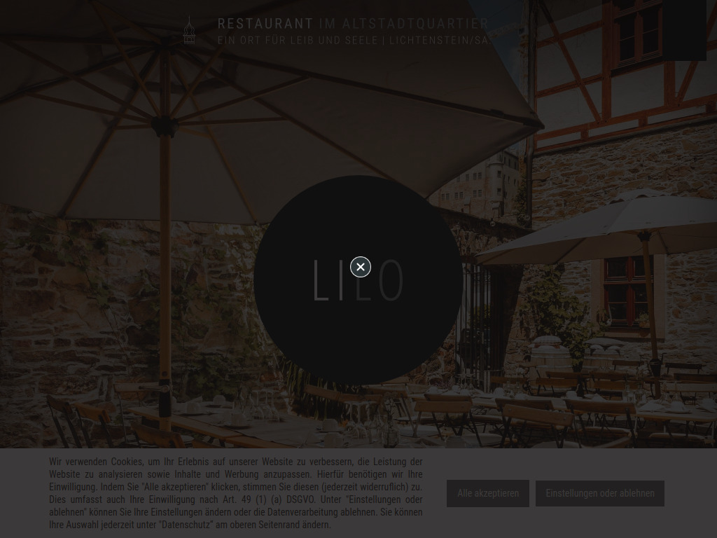 Website von LILO – RESTAURANT IM ALTSTADTQUARTIER in Lichtenstein
