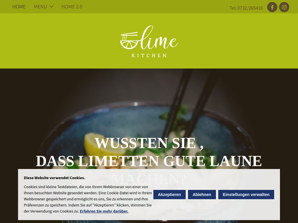 Website von Lime Kitchen in Leonding