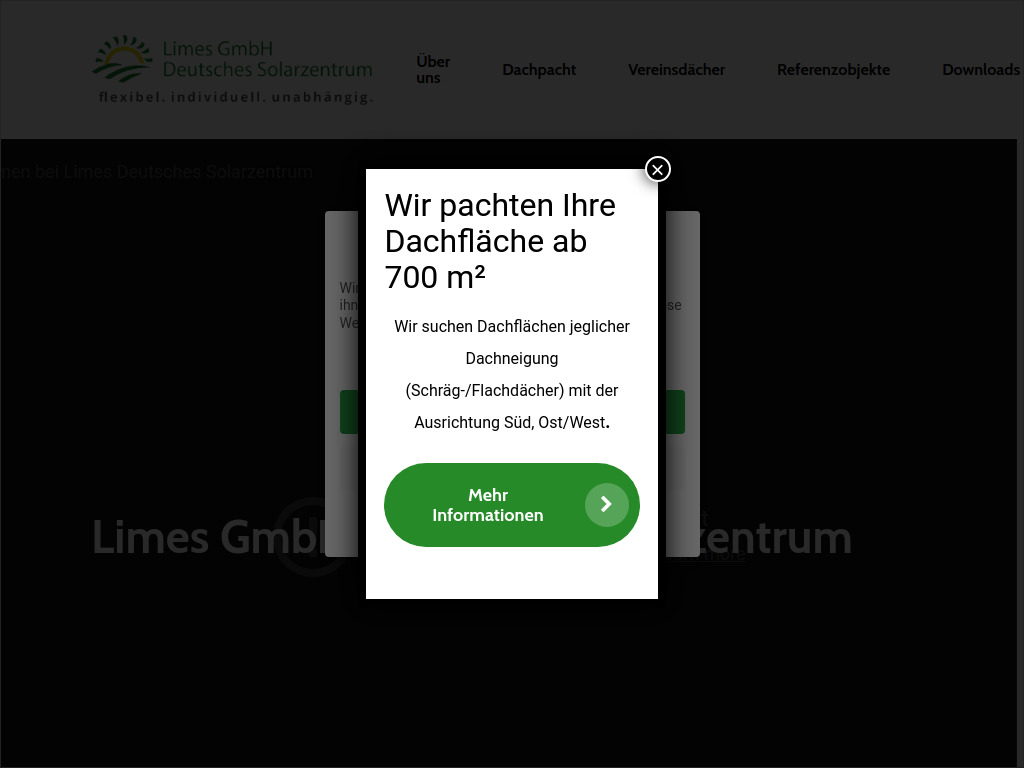 Website von Limes GmbH Deutsches Solarzentrum in Würzburg