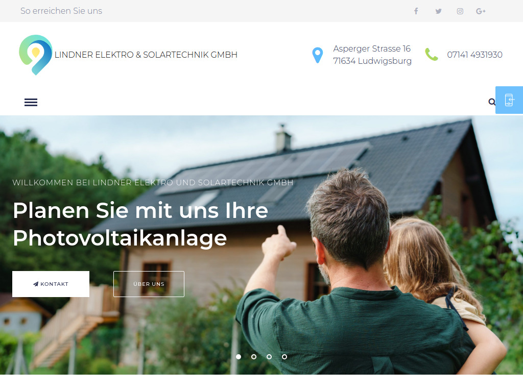 Website von Lindner Elektro und Solartechnik GmbH in Ludwigsburg