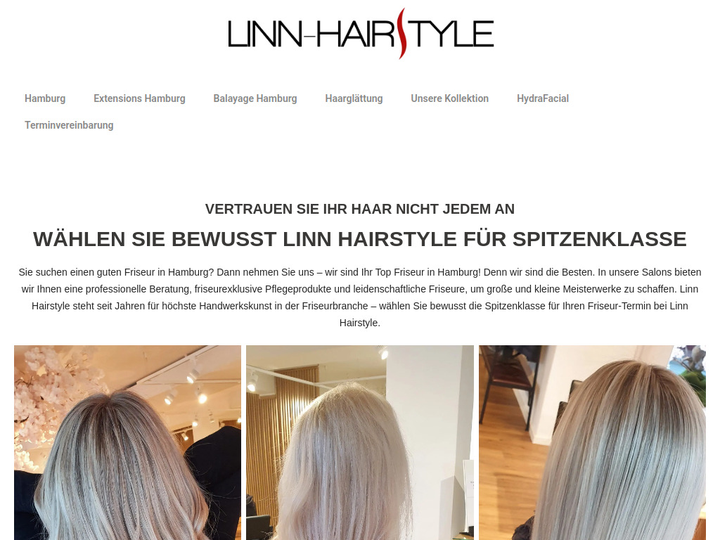 Website von Linn Hairstyle GmbH in Hamburg