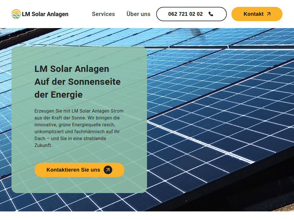 Website von LM Solar Anlagen GmbH in Uerkheim