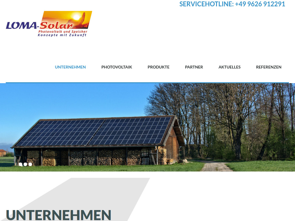 Website von Loma-Solar GmbH in Ursensollen