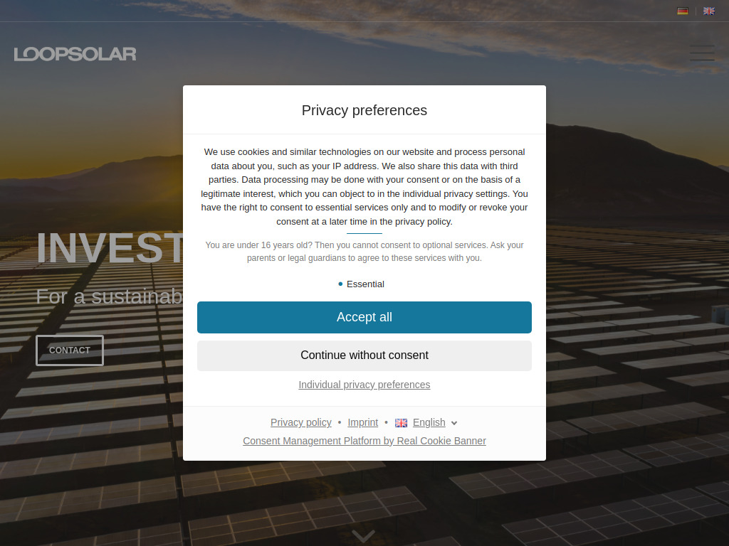 Website von Loopsolar GmbH in Frankfurt am Main